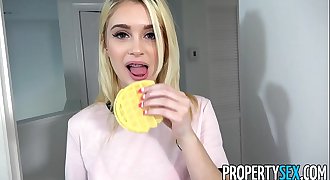 PropertySex - Hot petite blonde teenager fucks her roommate